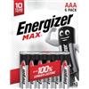 Energizer Batterie alcaline energizer max aaa 6 pezzi