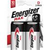 Energizer Batterie alcaline energizer max d 2 pezzi