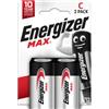 Energizer Batterie alcaline energizer max c 2 pezzi