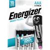 Energizer Batterie alcaline energizer max plus aaa 4 pezzi