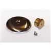 Tappo ottone maschio 1/2 con rosone in acciaio inox