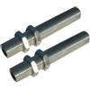 Poly pool - 2 tubetti filettati e fresati in ferro zincato lunghezza 60 mm argento