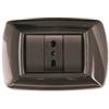 Elettrocanali Placca life 3 posti grigio scuro.