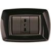 Elettrocanali Placca life 3 posti nero.
