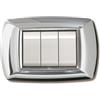 Elettrocanali Placca life 3 posti cromo.
