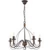 Onli Lampadario a 5 luci fiamma marrone, e14