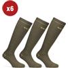 WRK 6 paia calza corta invernale da lavoro anti-infortunistica wrk06 colore verde militare, tg 39/42 - wrk