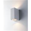 Applique qubo alluminio bianco, 15,1x6,7x9,3 cm