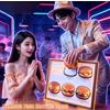 BurgerTech Tavola Hamburger 4D Trucco Magia Apparizione Illusione Comica Mago