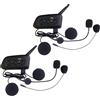 Dripio Auricolare interfono Bluetooth per motociclette, portata di 1200 metri, confezione da 2