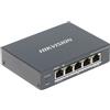HIKVISION SWITCH HIKVISION L2, Unmanaged, 4 Gigabit RJ45 PoE ports, 1 Gigabit RJ45 uplink port, 802.3af/at/bt, port 1 support Hi-PoE 60w D - DS-3E0505HP-E