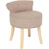 Atmosphera Sgabello Firmin in Velluto Ø46cm colore Beige