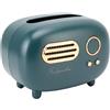 Generic Copri Scatola per Fazzoletti Radio Vintage retrò Elegante Porta Tovaglioli Decorativo per Bagno Soggiorno Camera da Letto Materiale Plastico (GREEN)