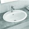 KAMALU Lavabo da incasso soprapiano 56.5cm ceramica bianca | Litos-655