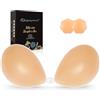 SHINYMOD Reggiseno adesivo, senza spalline, senza spalline, appiccicoso per donne, in silicone adesivo, invisibile, reggiseno push-up riutilizzabile, comodo reggiseno con 2 copricapezzoli
