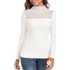 WOWENY Maglia termica da donna, a maniche lunghe, in pizzo caldo, da donna, funzionale, a collo alto, per l'inverno