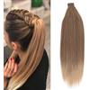 JJstar Coda Capelli Extension 70 cm Liscia, Clip e Fascia Avvolgente, 130 g | Coda liscia sintetica da 70 cm e 130 g, con clip e fascia avvolgente per aggiungere più lunghezza e volume in pochi passaggi.