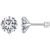 Qings Orecchini con chiusura a vite, piccoli orecchini in argento 925 | Orecchini da donna a forma di cuore e fiori, per ragazze, ipoallergenici, per bambini