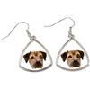 Border Terrier - orecchini con foto e iscrizione, cane geometrico Art-Dog