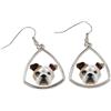 Bulldog inglese, Bulldog - orecchini con foto e iscrizione cane geometrico Art-D
