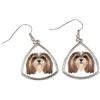 Orecchini Lhasa Apso con foto e iscrizione cane geometrico Art-Dog