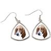 Orecchini Basset Hound con foto e iscrizione cane geometrico Art-Dog