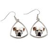 American Bulldog - orecchini con foto e iscrizione, cane geometrico Art-Dog