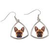 Bulldog francese - orecchini con foto e iscrizione, cane geometrico Art-Dog