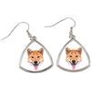 Orecchini Shiba Inu con foto e iscrizione cane geometrico Art-Dog