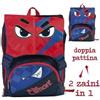 TrAdE Shop Traesio ZAINO ESTENSIBILE BE SMART BLU ROSSO CON TASCHE CARTELLA SCUOLA ELEMENTARI MEDIE