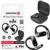 Swissten, cuffie sportive Bluetooth a conduzione d'aria con design aperto IP54, nero