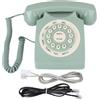 Gistuch Telefono vintage europeo d'epoca, verde, con chiamate ad alta definizione e tasti grandi e ben visibili