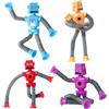 oCreon Robot giocattolo con ventosa telescopica - Set da 4 - Giocattolo telescopico antistress - Giocattolo educativo per bambini