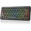 Selius Tastiera da gaming, layout ANSI US, 75%, connettività tri-modal (Bluetooth, 2,4 GHz, USB) e batteria da 5000 mAh