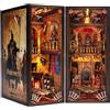 Sonstige Puzzle in legno 3D a forma di castello medievale, con supporto per libri a LED, ideale per la decorazione di librerie