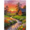 Sonstige Puzzle da 500 pezzi, scena costiera, villaggio, decorazione autunnale, immagine in legno