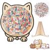 Sonstige Puzzle in legno a forma di gatto, 135 pezzi, motivo irregolare e colorato