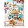 Sonstige Puzzle da 500 pezzi per adulti, raffigurante una costa mediterranea in stile acquerello