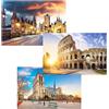 Sonstige Set di 3 mini-puzzle, 150 pezzi ciascuno: Colosseo, Notre Dame, Gand. Ideali per la decorazione, perfetti come regalo. Adatti a partire dai 14 anni