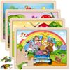 Sonstige Puzzle in legno Kinder, 24 pezzi, tema animali, adatto dai 3 anni in su, confezione da 4