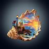 Sonstige Puzzle in legno per adulti, 210 pezzi, raffigurante un tramonto sul mare e paesaggi incastonati in conchiglie