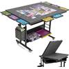 Sonstige Tavolo pieghevole per puzzle, con regolazione dell'altezza, 8 cassetti, 4 ruote, 2 coperture, color grigio scuro