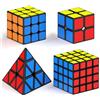 Sonstige Set di Cubi Magici Speed Cube: 2x2, 3x3, 4x4, Piramide, Puzzle, Colore Nero