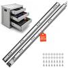 VEVOR Guide Telescopiche per Cassetti 75 cm, Portata Max. 120,2 kg, 1 Paio, Montaggio Laterale, Estensione Totale a 3 Sezioni con Cuscinetti a Sfera, Acciaio al Carbonio, con Viti e Dadi, per Cucina