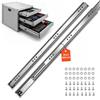 VEVOR Guide Telescopiche per Cassetti 90 cm, Portata Max. 120,2 kg 1 Paio, Montaggio Laterale, Estensione Totale a 3 Sezioni con Cuscinetti a Sfera, Acciaio al Carbonio, con Viti e Dadi, per Armadi