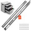 VEVOR Guide Telescopiche per Cassetti 70 cm, Portata Max. 120,2 kg, 1 Paio, Montaggio Laterale, Estensione Totale a 3 Sezioni con Cuscinetti a Sfera, Acciaio al Carbonio, con Viti e Dadi, per Armadi