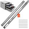 VEVOR Guide Telescopiche per Cassetti 85 cm, Portata Max. 120,2 kg, 1 Paio, Estensione Totale a 3 Sezioni con Cuscinetti a Sfera, Acciaio al Carbonio, con Viti e Dadi, per Armadi, Cucina e Camper