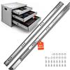 VEVOR Guide Telescopiche per Cassetti 80 cm, Portata Max. 120,2 kg, 1 Paio, Montaggio Laterale, Estensione Totale a 3 Sezioni con Cuscinetti a Sfera, Acciaio al Carbonio, con Viti e Dadi, per Cucina