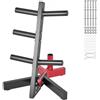 VEVOR Supporto per Dischi Pesi 50,8 mm Albero per Dischi Pesi con Telaio a L, Albero per Dischi Standard, Carico di 227 kg Supporto per Pesi, Supporto per Bilanciere per Palestra Domestica, Nero Rosso
