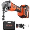 VEVOR Roditrice per Lamiere Senza Fili con Batteria da 20 V 4000 mAh, Motore Brushless da 2200 giri/min, Taglierina Elettrica per Lamiere con Custodia in Plastica per Taglio di Acciaio Alluminio